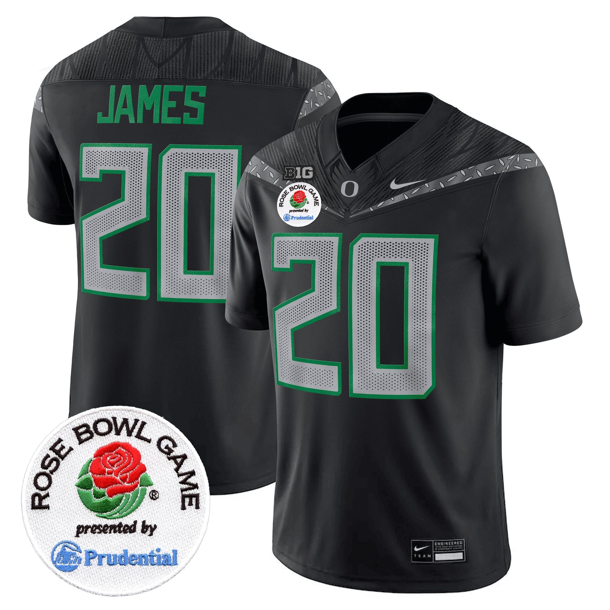 Men’s Oregon Ducks Rose Bowl Patch Vapor Limited Jersey V2 – All Stitched