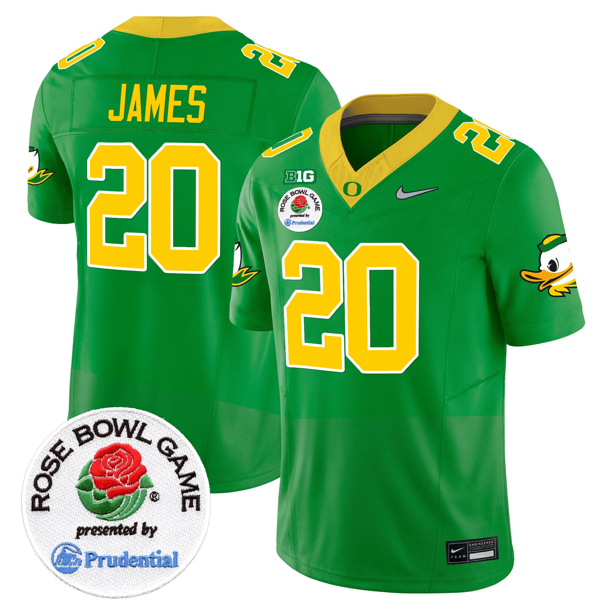 Men’s Oregon Ducks Rose Bowl Patch Vapor Limited Jersey V2 – All Stitched