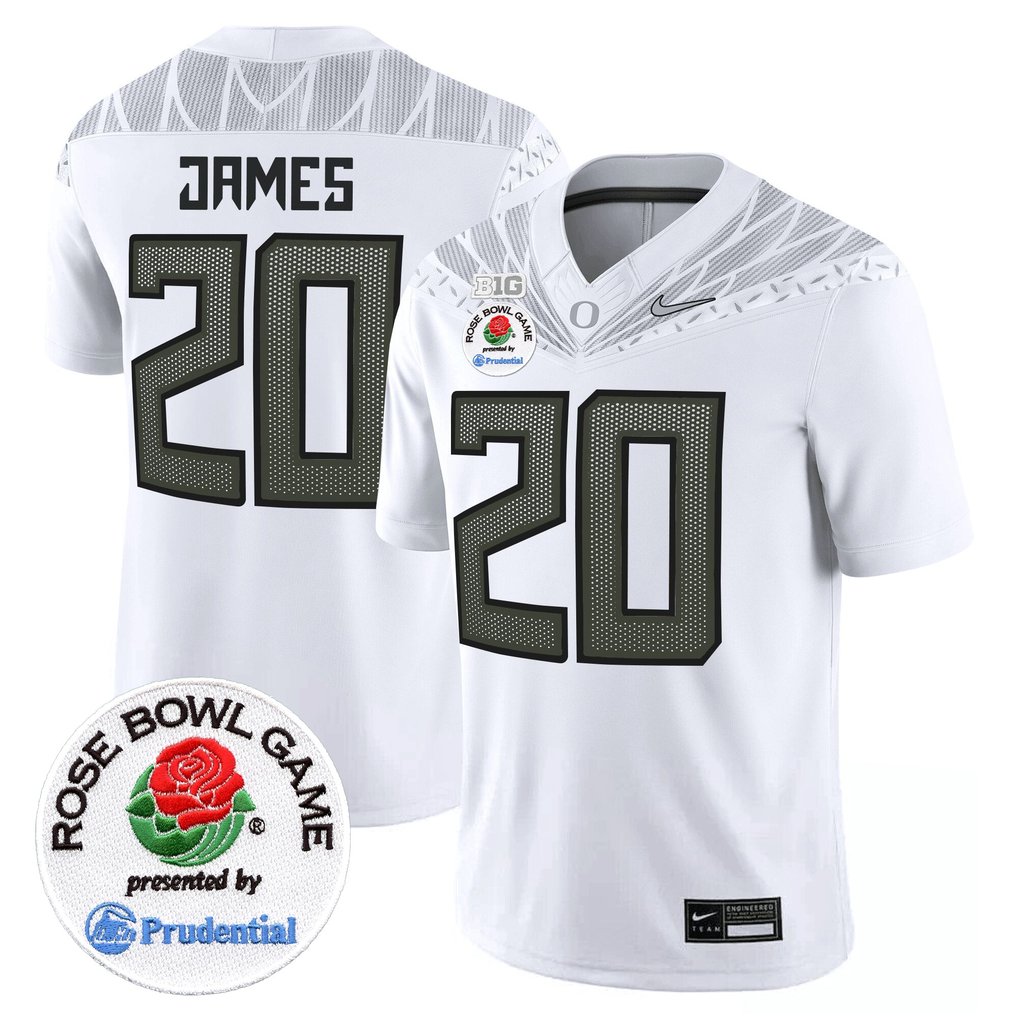 Men’s Oregon Ducks Rose Bowl Patch Vapor Limited Jersey V2 – All Stitched