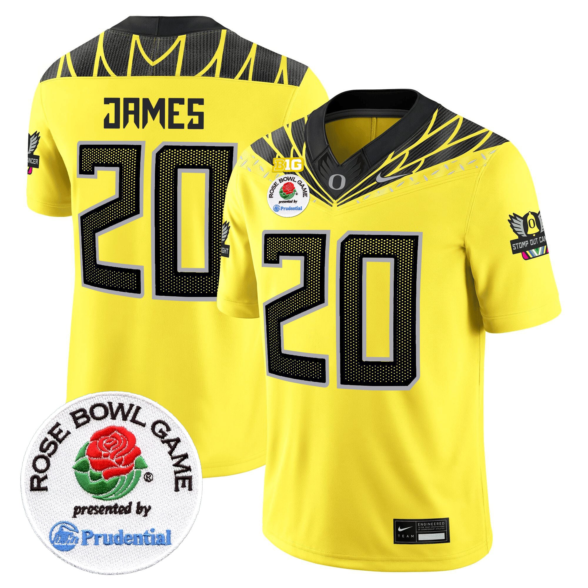 Men’s Oregon Ducks Rose Bowl Patch Vapor Limited Jersey V2 – All Stitched