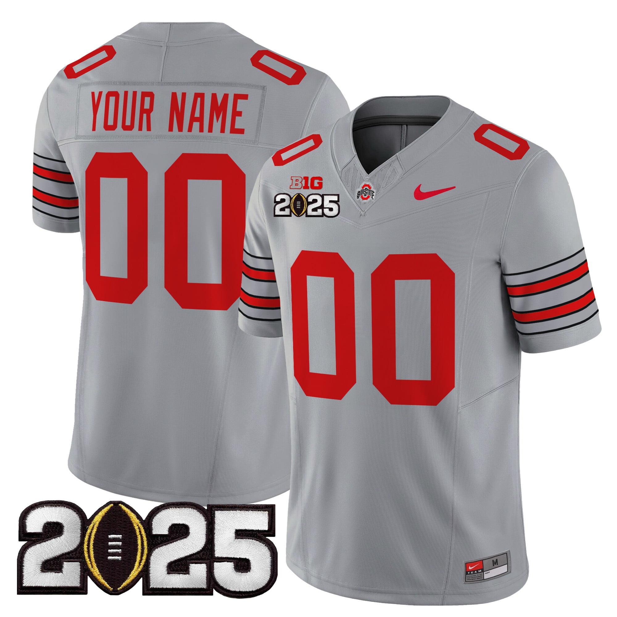 Ohio State Buckeyes ‘Heritage Stripe’ 2025 CFP Final Patch Vapor Limited Custom Jersey – All Stitched