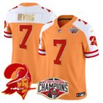 Men’s Buccaneers Creamsicle 2024 NFC South Division Champions Patch Gold Trim Vapor Limited Jersey – All Stitched