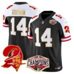 Men’s Buccaneers Creamsicle 2024 NFC South Division Champions Patch Gold Trim Vapor Limited Jersey – All Stitched