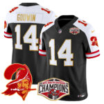 Men’s Buccaneers Creamsicle 2024 NFC South Division Champions Patch Gold Trim Vapor Limited Jersey – All Stitched