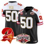 Men’s Buccaneers Creamsicle 2024 NFC South Division Champions Patch Gold Trim Vapor Limited Jersey – All Stitched