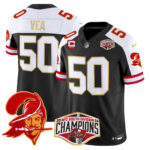 Men’s Buccaneers Creamsicle 2024 NFC South Division Champions Patch Gold Trim Vapor Limited Jersey – All Stitched
