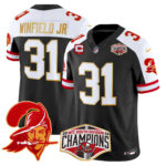Men’s Buccaneers Creamsicle 2024 NFC South Division Champions Patch Gold Trim Vapor Limited Jersey – All Stitched
