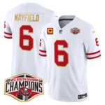 Men’s Buccaneers Creamsicle 2024 NFC South Division Champions Patch Gold Trim Vapor Limited Jersey – All Stitched