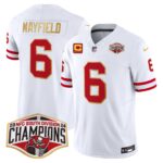 Men’s Buccaneers Creamsicle 2024 NFC South Division Champions Patch Gold Trim Vapor Limited Jersey – All Stitched