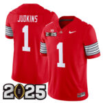 Men’s Ohio State Buckeyes ‘Heritage Stripe’ 2025 CFP Final Patch Vapor Limited Jersey – All Stitched