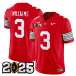Men’s Ohio State Buckeyes ‘Heritage Stripe’ 2025 CFP Final Patch Vapor Limited Jersey – All Stitched