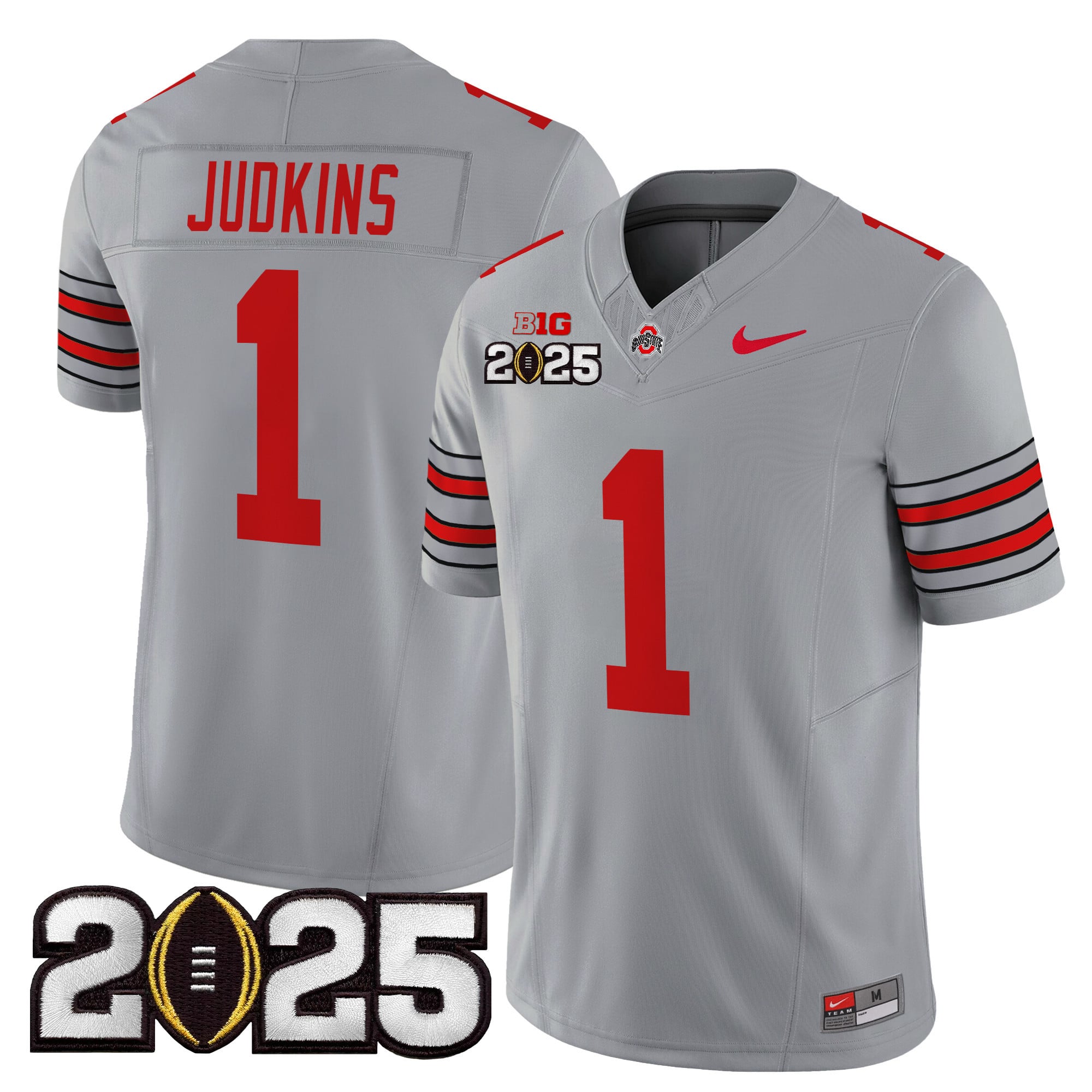 Men’s Ohio State Buckeyes ‘Heritage Stripe’ 2025 CFP Final Patch Vapor Limited Jersey – All Stitched