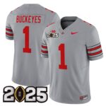 Men’s Ohio State Buckeyes ‘Heritage Stripe’ 2025 CFP Final Patch Vapor Limited Jersey – All Stitched