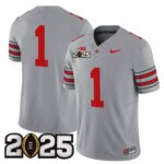 Men’s Ohio State Buckeyes ‘Heritage Stripe’ 2025 CFP Final Patch Vapor Limited Jersey – All Stitched