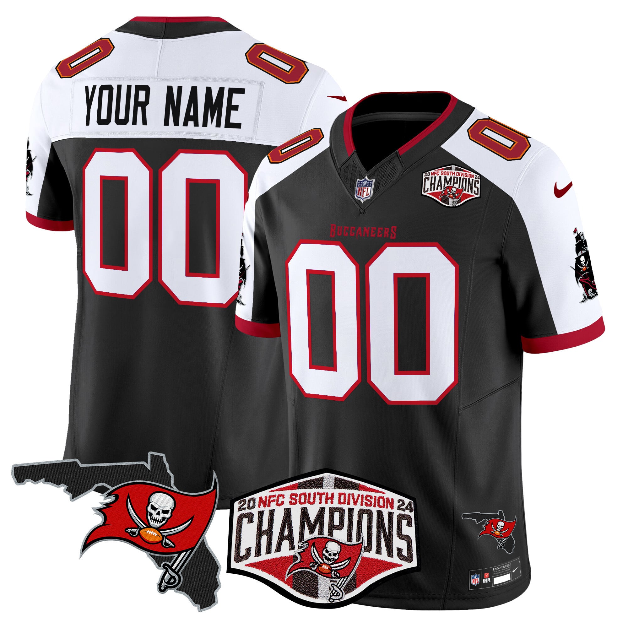Buccaneers 2024 NFC South Division Champions Patch Vapor Limited Custom Jersey – All Stitched