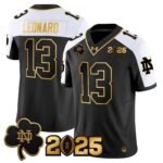 Men’s Notre Dame Fighting Irish 2025 CFP Final Patch Gold Vapor Limited Jersey – All Stitched