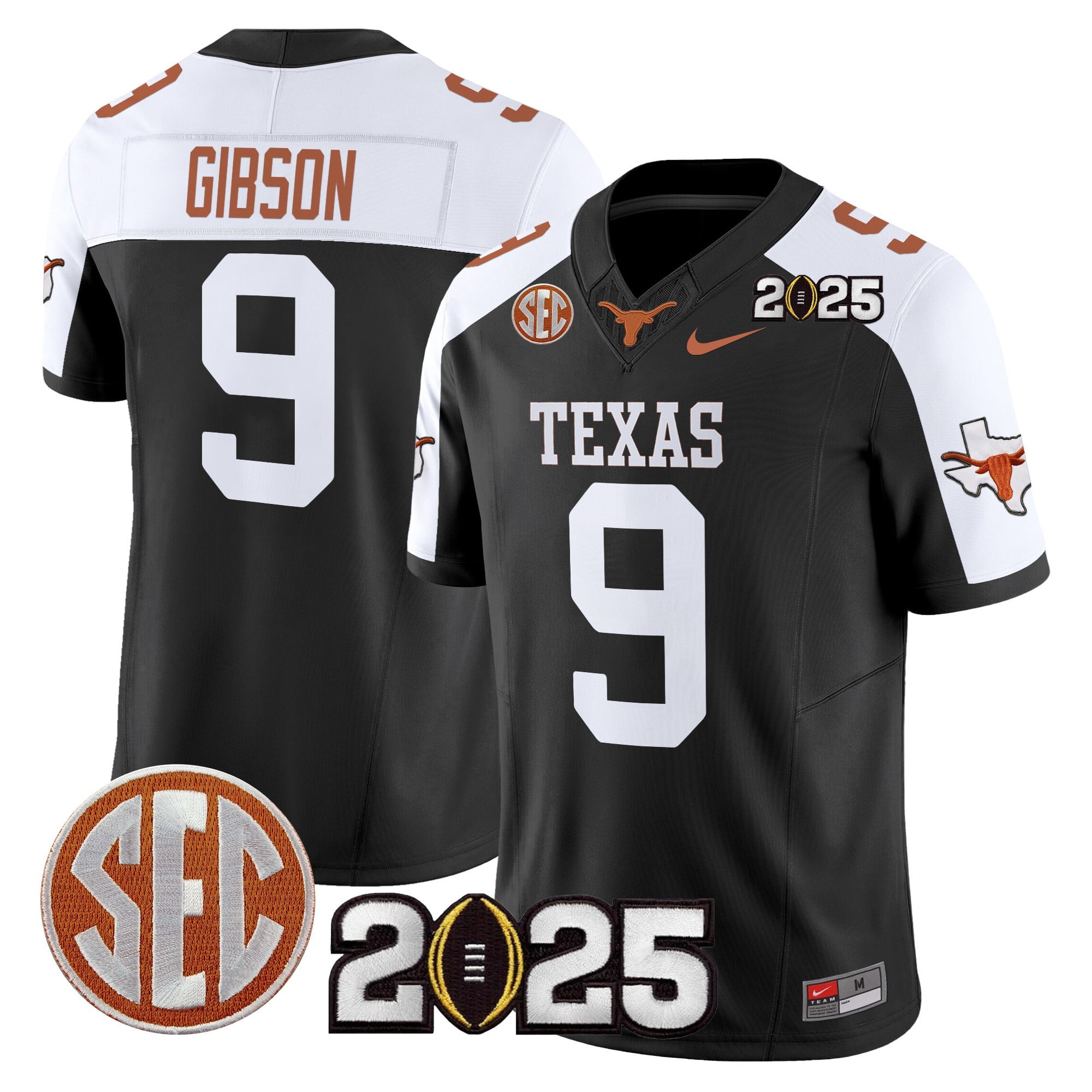 Men’s Texas Longhorns 2025 CFP Final Patch Vapor Limited Jersey – All Stitched
