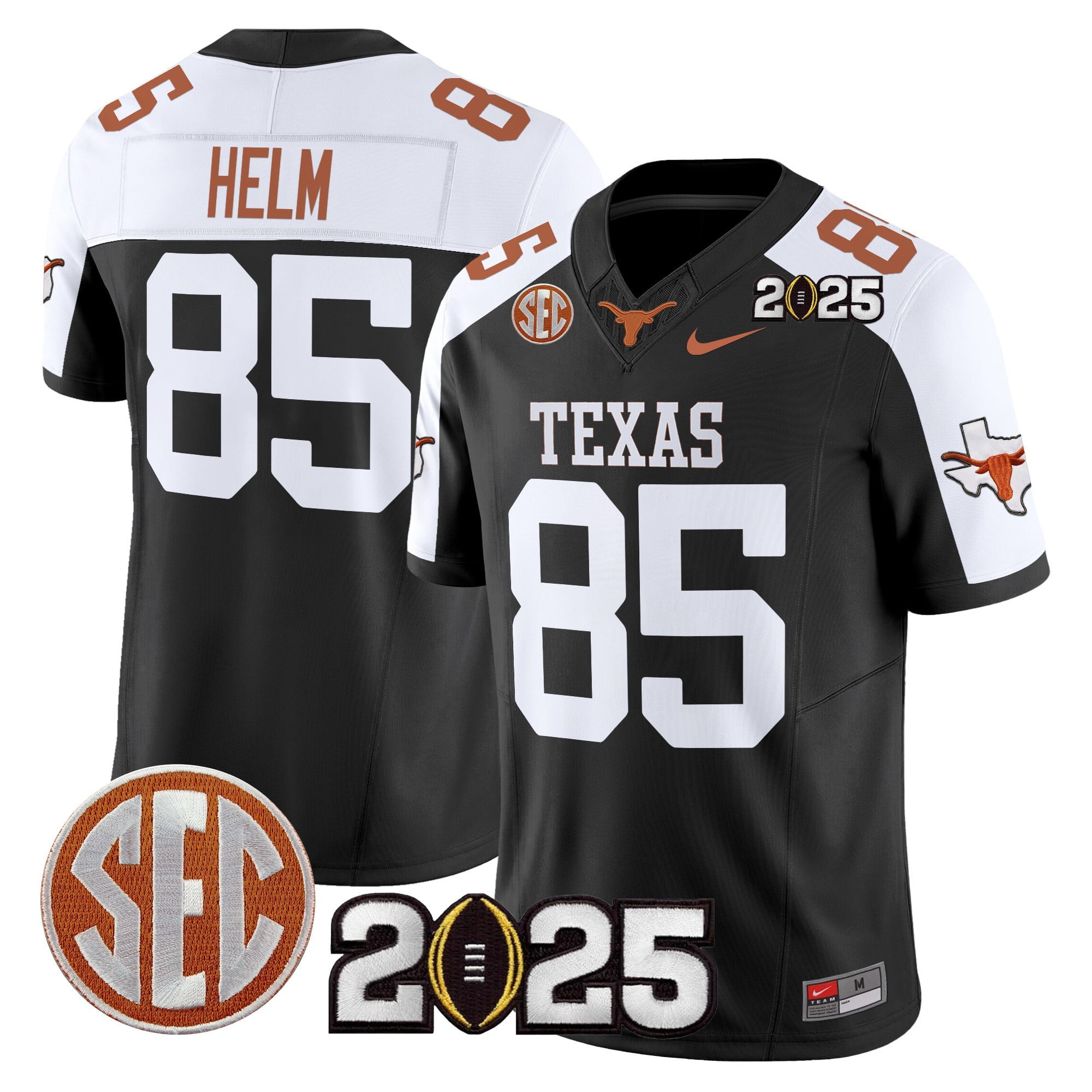 Men’s Texas Longhorns 2025 CFP Final Patch Vapor Limited Jersey – All Stitched