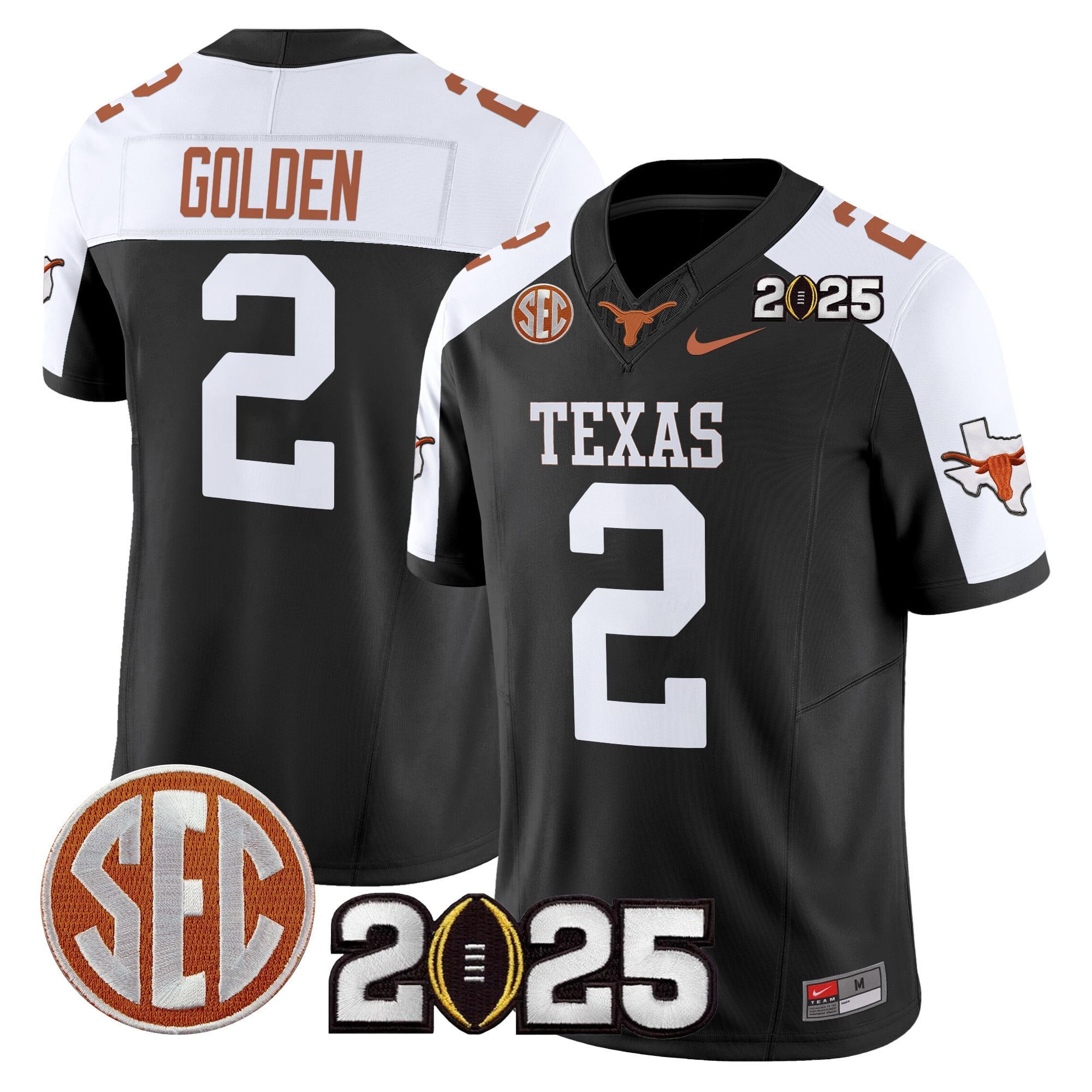 Men’s Texas Longhorns 2025 CFP Final Patch Vapor Limited Jersey – All Stitched
