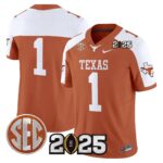 Men’s Texas Longhorns 2025 CFP Final Patch Vapor Limited Jersey – All Stitched