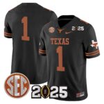Men’s Texas Longhorns 2025 CFP Final Patch Vapor Limited Jersey – All Stitched