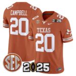 Men’s Texas Longhorns 2025 CFP Final Patch Vapor Limited Jersey – All Stitched