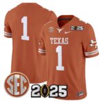 Men’s Texas Longhorns 2025 CFP Final Patch Vapor Limited Jersey – All Stitched