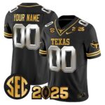Texas Longhorns 2025 CFP Final Gold Patch Vapor Limited Custom Jersey – All Stitched