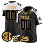Texas Longhorns 2025 CFP Final Gold Patch Vapor Limited Custom Jersey – All Stitched