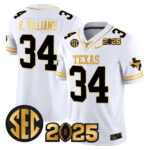 Men’s Texas Longhorns 2025 CFP Final Gold Patch Vapor Limited Jersey – All Stitched