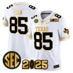 Men’s Texas Longhorns 2025 CFP Final Gold Patch Vapor Limited Jersey – All Stitched