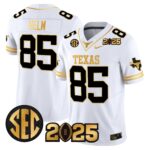 Men’s Texas Longhorns 2025 CFP Final Gold Patch Vapor Limited Jersey – All Stitched