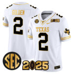 Men’s Texas Longhorns 2025 CFP Final Gold Patch Vapor Limited Jersey – All Stitched
