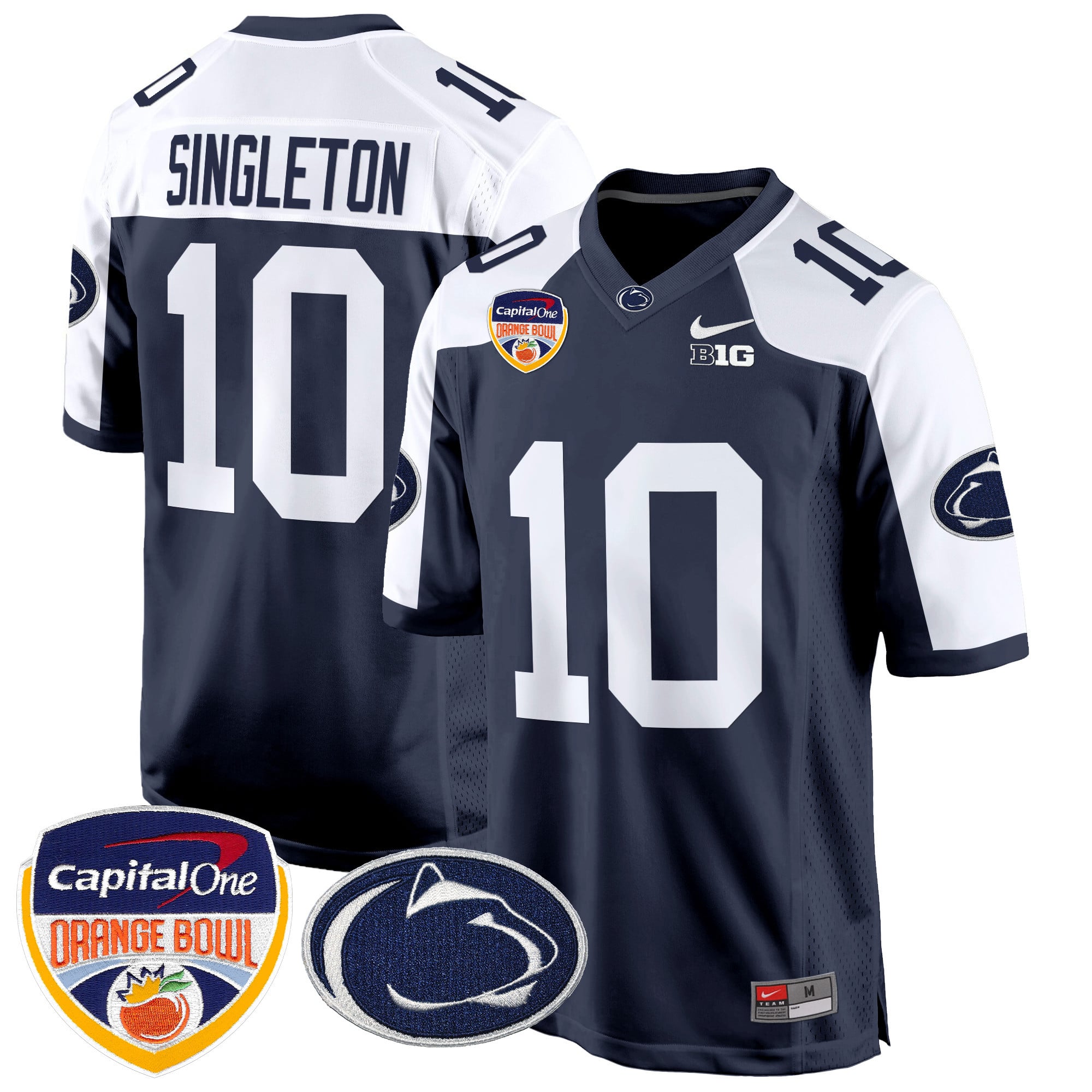 Men’s Penn State Nittany Lions Orange Bowl Patch Game Jersey – All Stitched