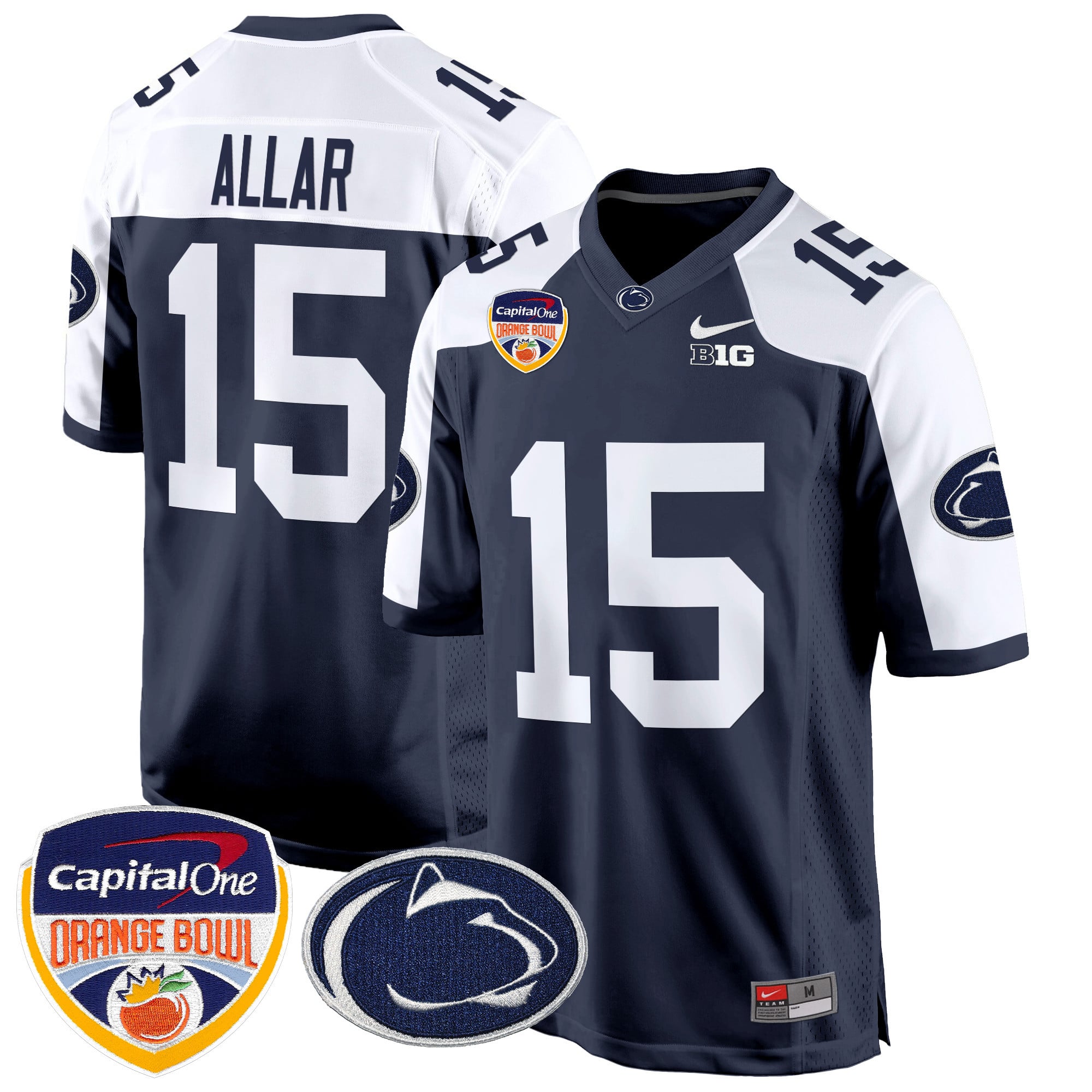 Men’s Penn State Nittany Lions Orange Bowl Patch Game Jersey – All Stitched