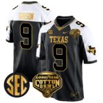 Men’s Texas Longhorns Cotton Bowl Patch Gold Game Jersey – All Stitched