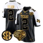 Men’s Texas Longhorns Cotton Bowl Patch Gold Game Jersey – All Stitched