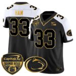 Men’s Penn State Nittany Lions Orange Bowl Patch Gold Vapor Limited Jersey V2 – All Stitched