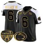 Men’s Penn State Nittany Lions Orange Bowl Patch Gold Vapor Limited Jersey V2 – All Stitched
