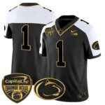 Men’s Penn State Nittany Lions Orange Bowl Patch Gold Vapor Limited Jersey V2 – All Stitched