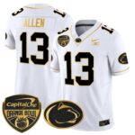 Men’s Penn State Nittany Lions Orange Bowl Patch Gold Vapor Limited Jersey V2 – All Stitched