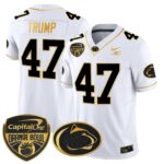 Men’s Penn State Nittany Lions Orange Bowl Patch Gold Vapor Limited Jersey V2 – All Stitched