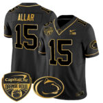 Men’s Penn State Nittany Lions Orange Bowl Patch Gold Vapor Limited Jersey V2 – All Stitched