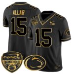 Men’s Penn State Nittany Lions Orange Bowl Patch Gold Vapor Limited Jersey V2 – All Stitched