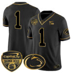 Men’s Penn State Nittany Lions Orange Bowl Patch Gold Vapor Limited Jersey V2 – All Stitched