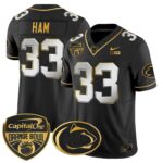 Men’s Penn State Nittany Lions Orange Bowl Patch Gold Vapor Limited Jersey V2 – All Stitched