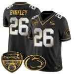 Men’s Penn State Nittany Lions Orange Bowl Patch Gold Vapor Limited Jersey V2 – All Stitched