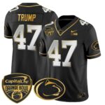 Men’s Penn State Nittany Lions Orange Bowl Patch Gold Vapor Limited Jersey V2 – All Stitched