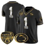 Men’s Penn State Nittany Lions Orange Bowl Patch Gold Vapor Limited Jersey V2 – All Stitched