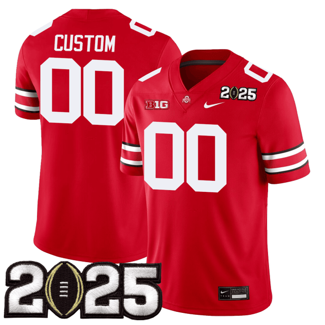 Custom Name/Gender Ohio State Buckeyes Jersey – CFP Final Patch – All Stitched
